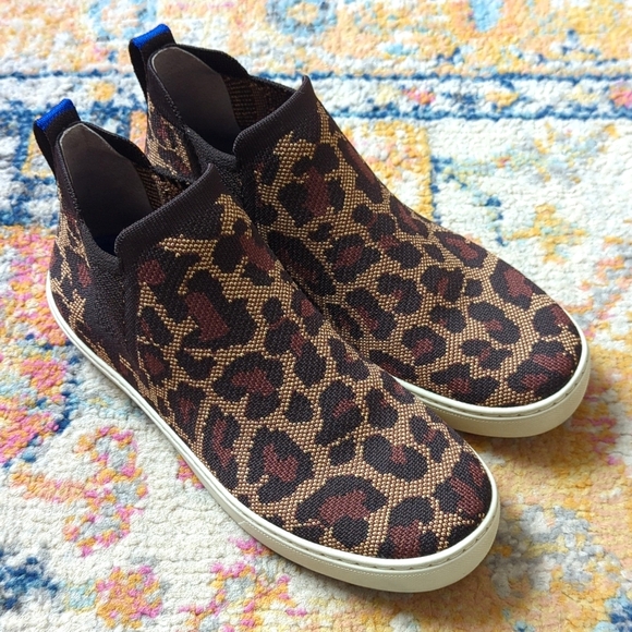 Rothy's The Chelsea Wildcat Jacquard Knit Slip On Ankle Bootie Sneakers Brown 9 - Picture 16 of 16